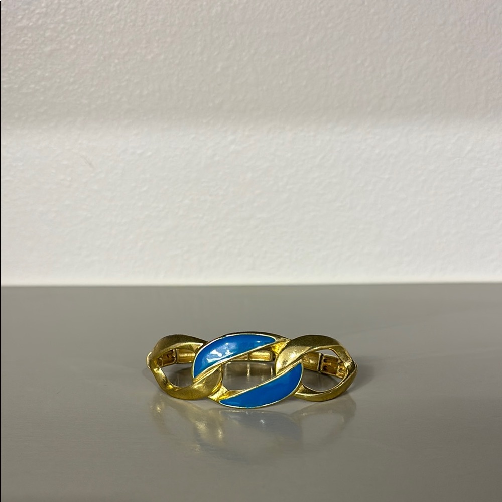 Gold and Blue Chain Link Bracelet